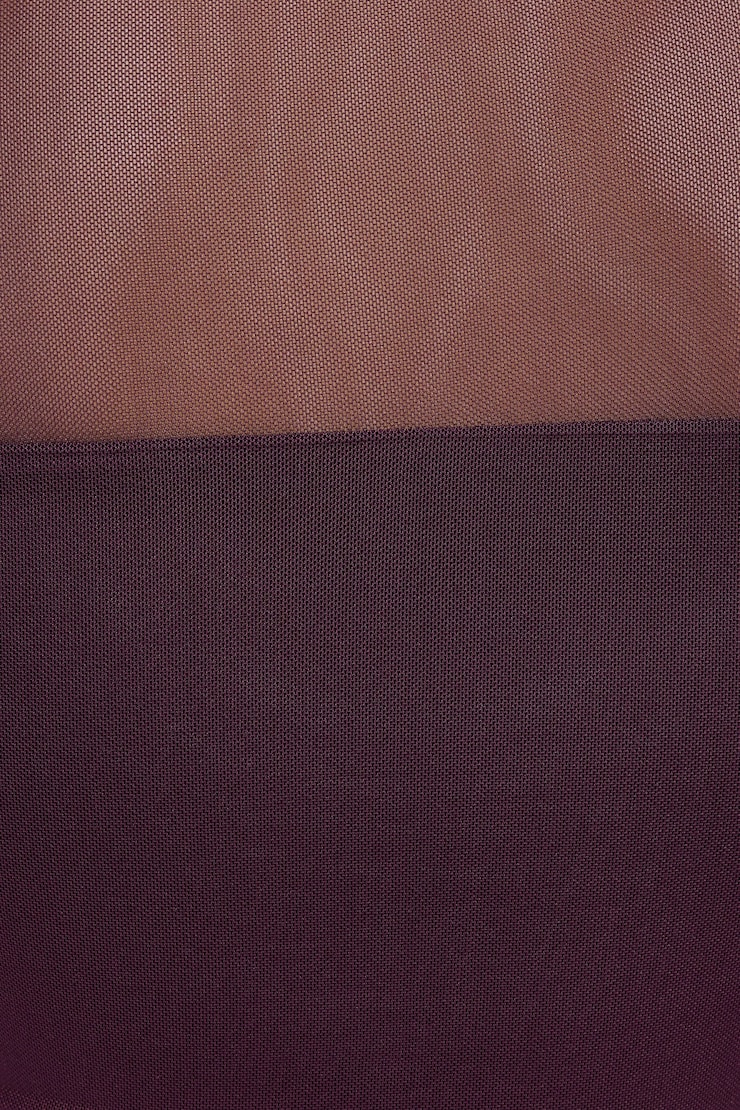 Shirred Long Sleeve Bolero Top Black Cherry large