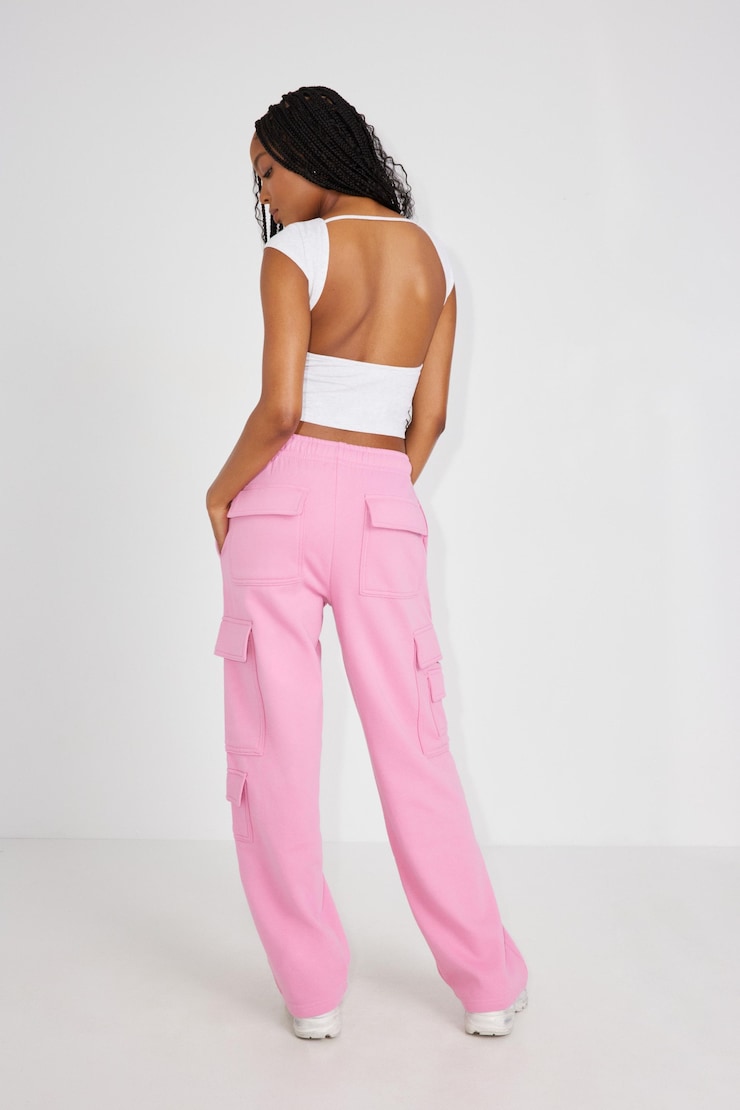 Pantalon de jogging cargo en molleton, Rose urbain, large
