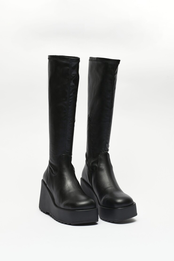 STEVE MADDEN Bottes à plateforme Duke 20, Noir encre, large