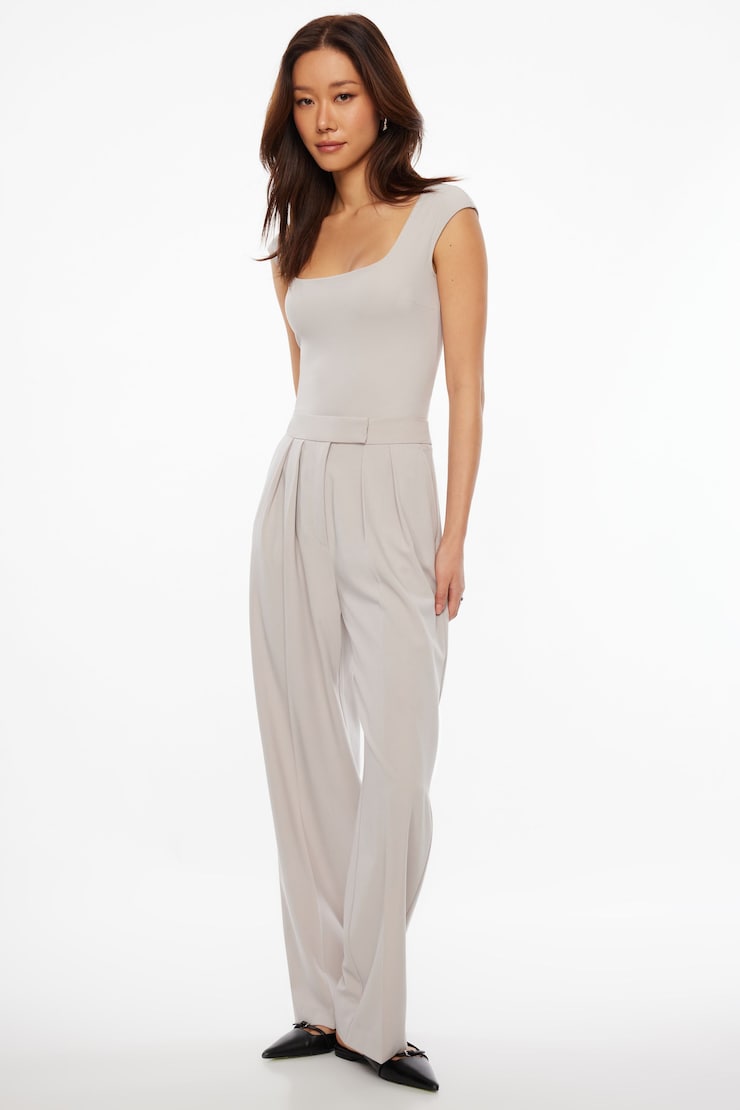 Elle Open Back Jersey Bodysuit Ashes of Roses Beige large
