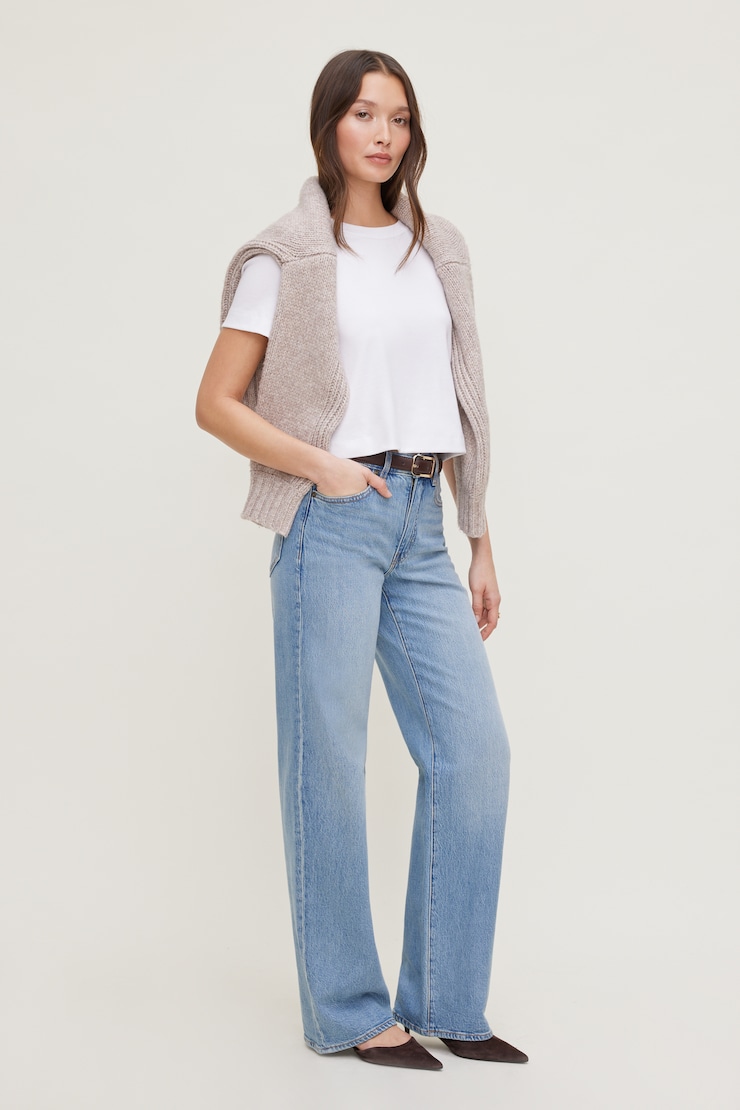 Heidi High Rise Wide Leg Jeans Medium Indigo / Mineral Blue large