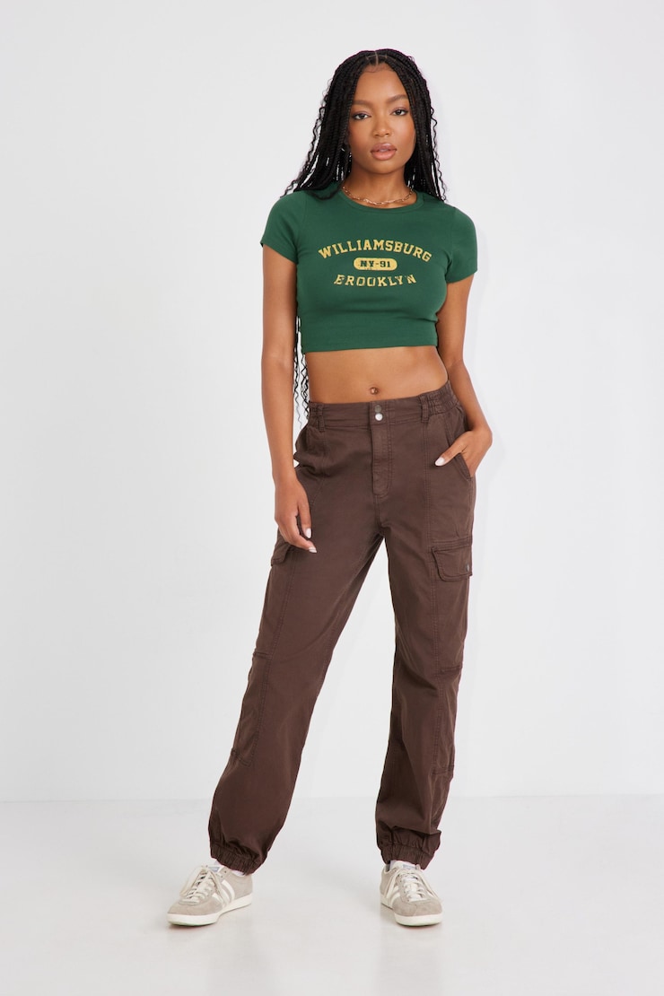 Brianna Bubble Pant , Dark Toffee Brown, large