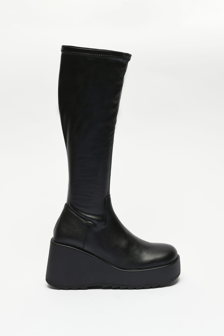 STEVE MADDEN Bottes à plateforme Duke 20, Noir encre, large
