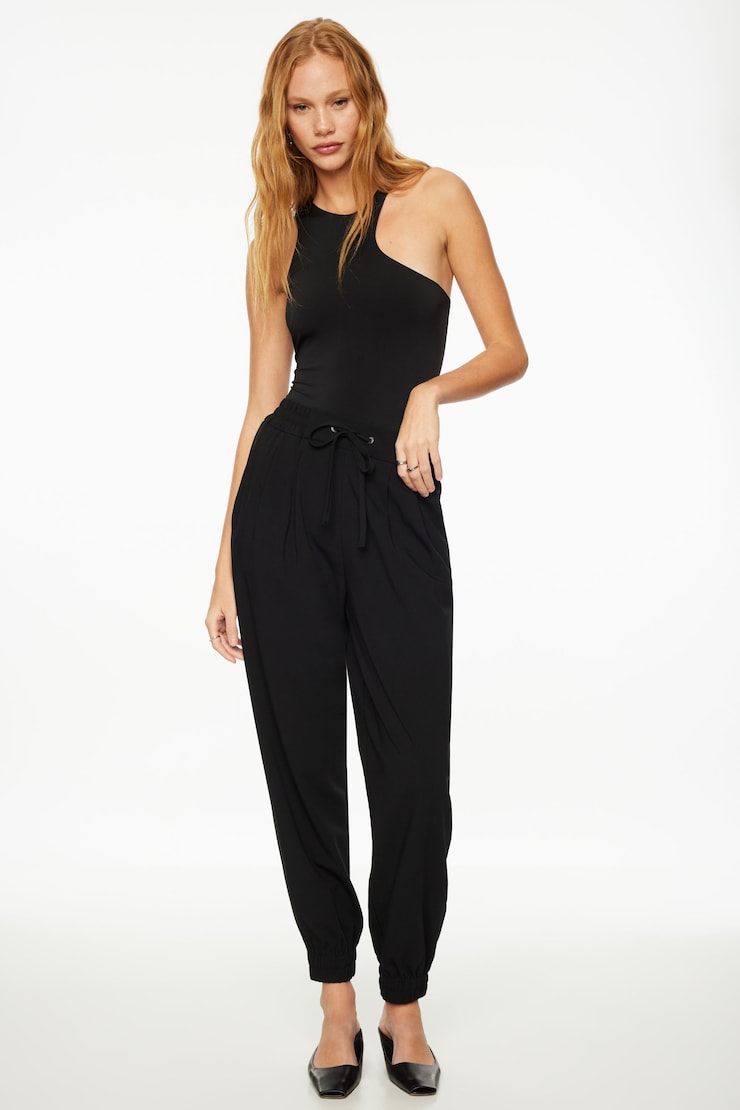 Sacha Twill Jogger Pants Jet Black  large