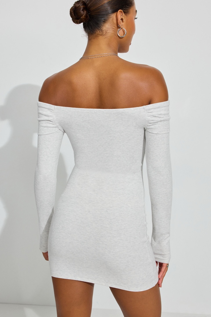 Carmen Off Shoulder Dress, Spring Grey Mix, large
