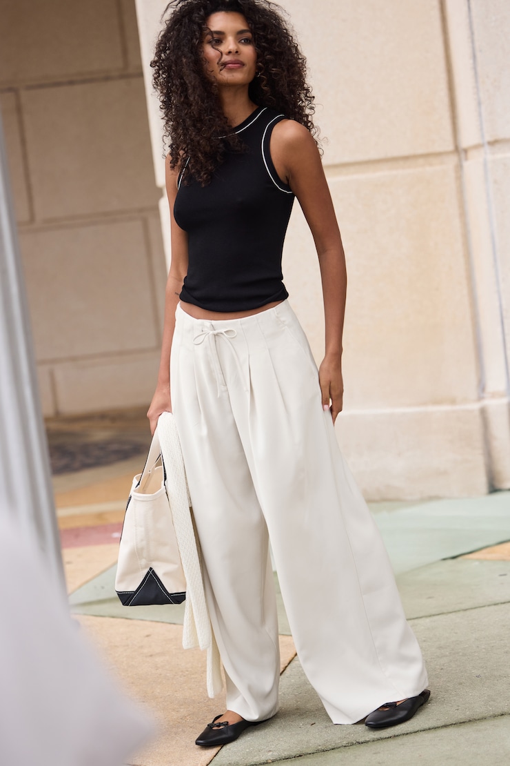 Wide Leg Drawstring Pants