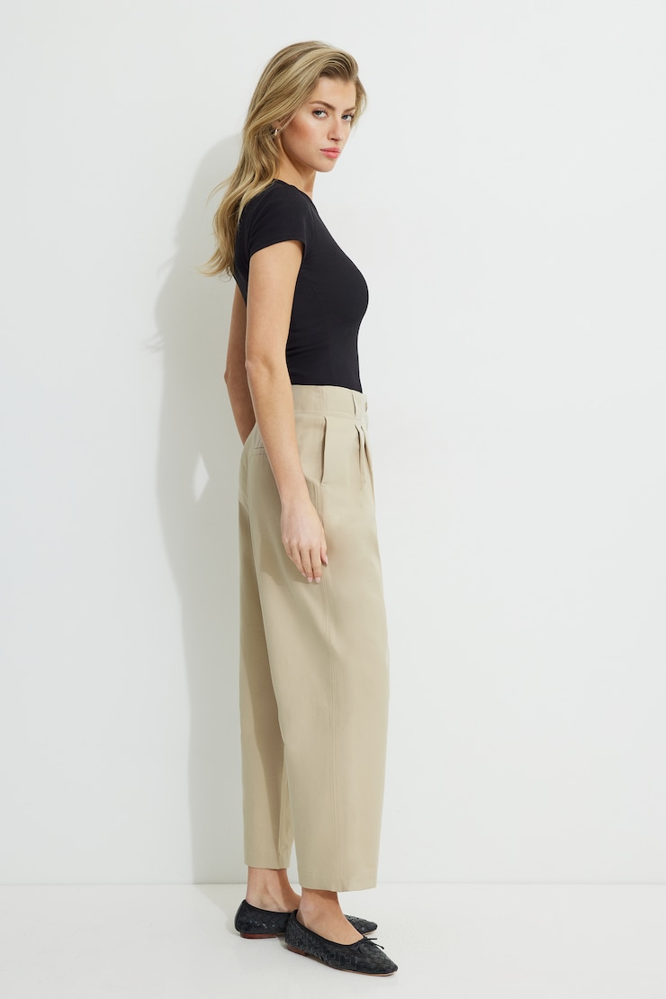 Straight High Waist Ankle Pants Barley Corn large