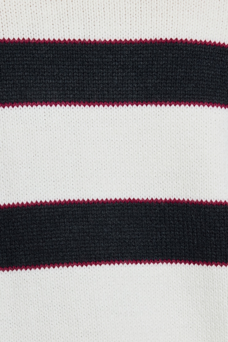 Roxy Long Sleeve Supersoft Crewneck Sweater, Snow White/Mariana Blue/Beet Red Stripes, large