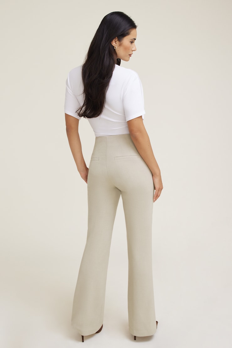 Stevie Slim Bootcut Pants Simply Taupe large