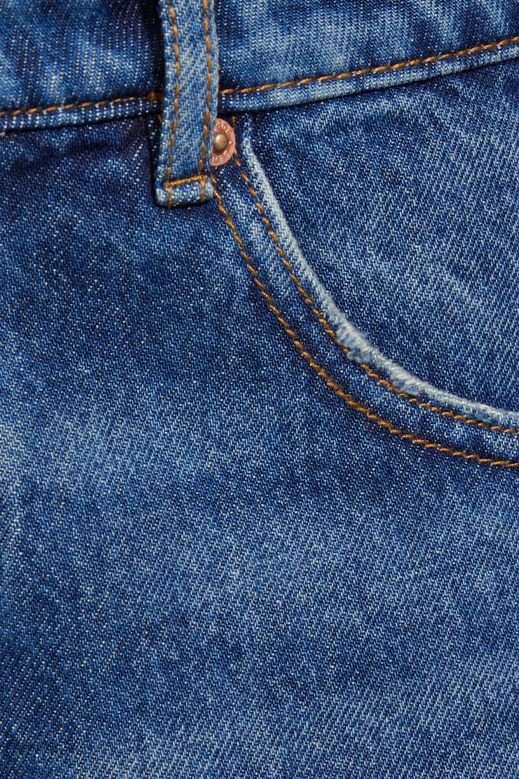 Denim Relaxed A-Line Shorts, Indigo Dark, large