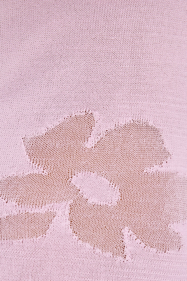 Sheer Flower Tank Top, Light Pink, large