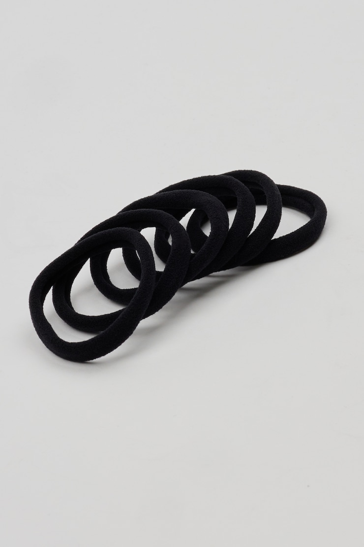Pack of 18 Seamless Hair Elastics, Jet Black, large