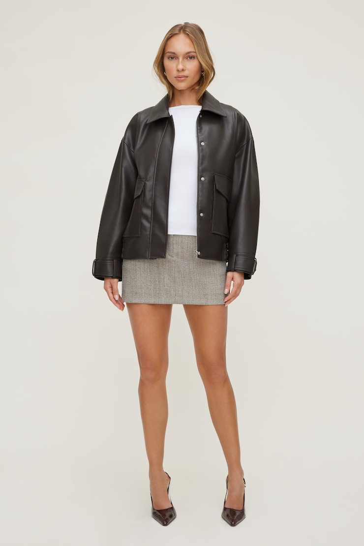 Josefine Herringbone Mini Skort