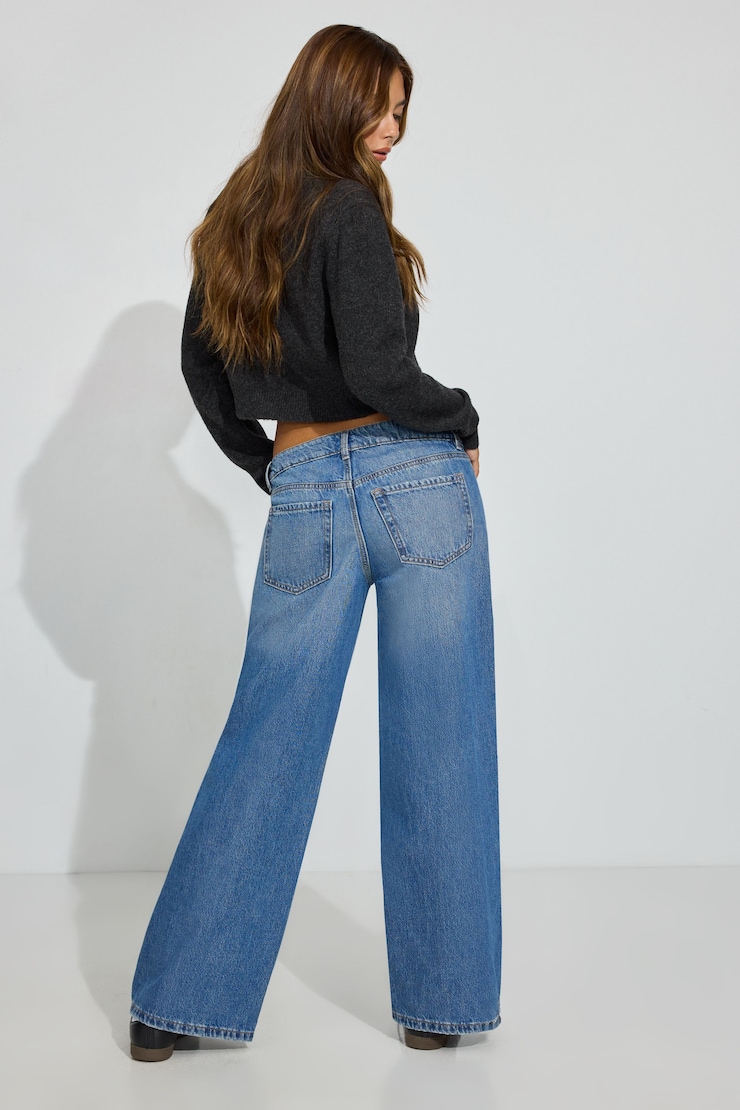 Low Rise Wide Leg Jeans