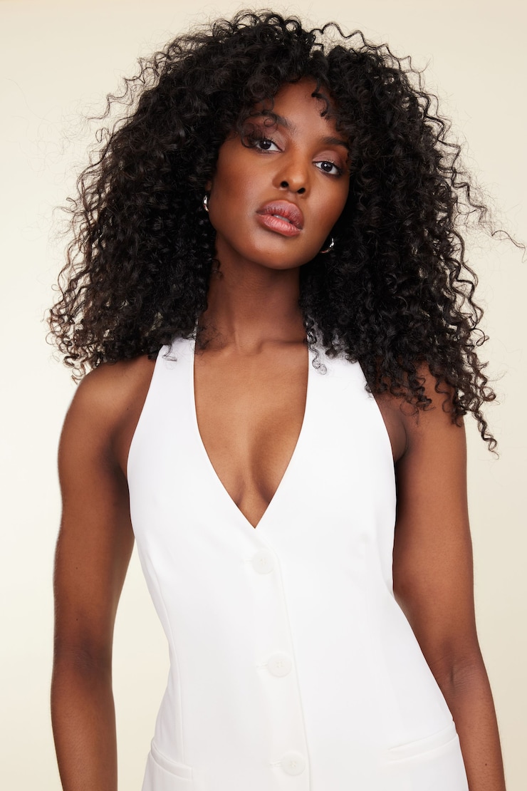 Halter Blazer Dress  Bright White  large