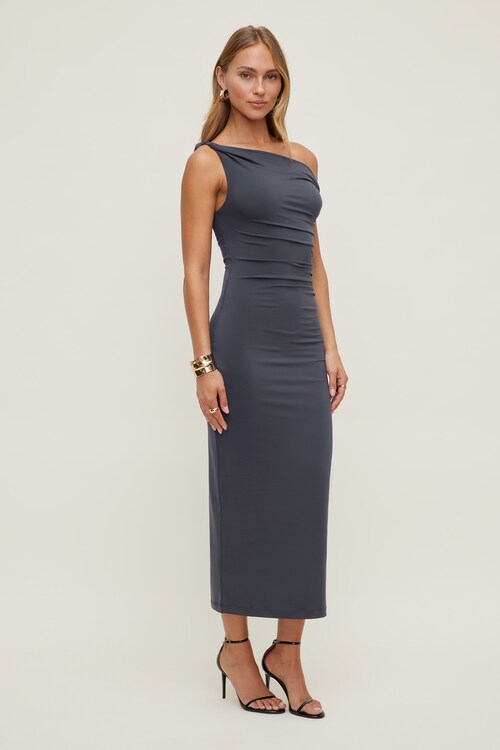 dynamite blue dress Jayde Sculpt Midi Collection:City Threads Bec and Bridge Halle Pants:Customized 59 Fitted throughout the