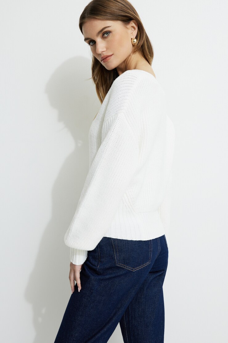 Stephanie Cinched Waist Sweater Snow White large