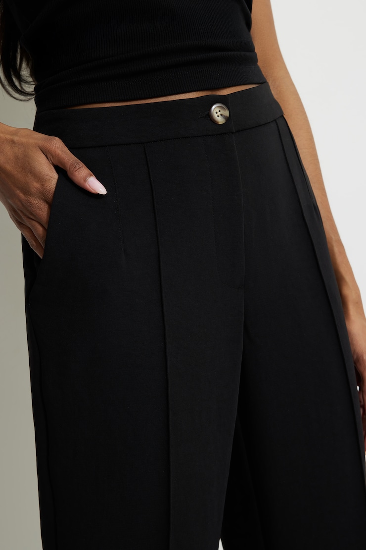 Pintuck Straight Leg Pants