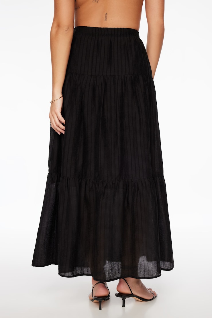 Daisy Tiered Maxi Skirt Jet Black large