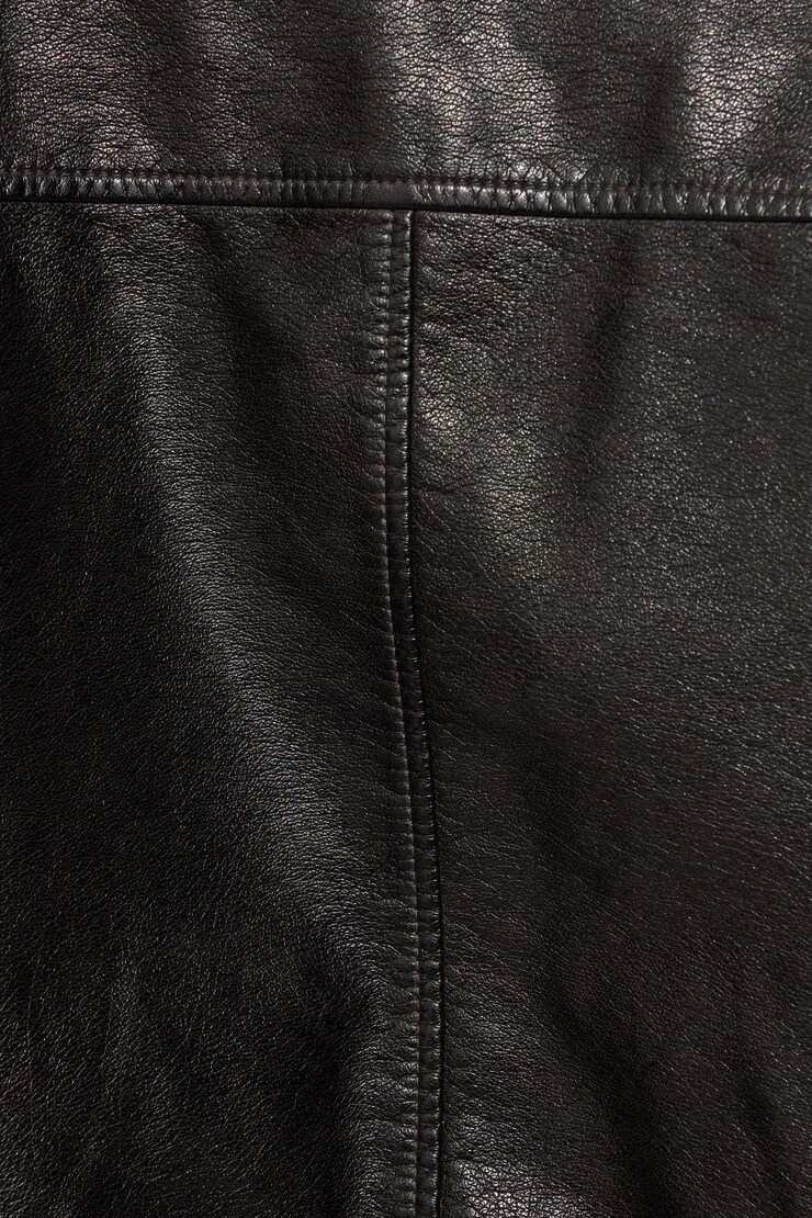 Washed Faux Leather Bomber, Chocolate Plum, large
