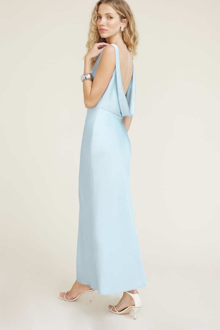 Nora Satin Maxi Slip Dress Celestial Blue large