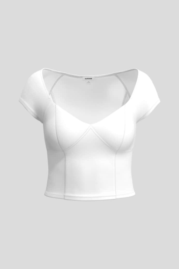 Open Neckline Tee, Bright White, large