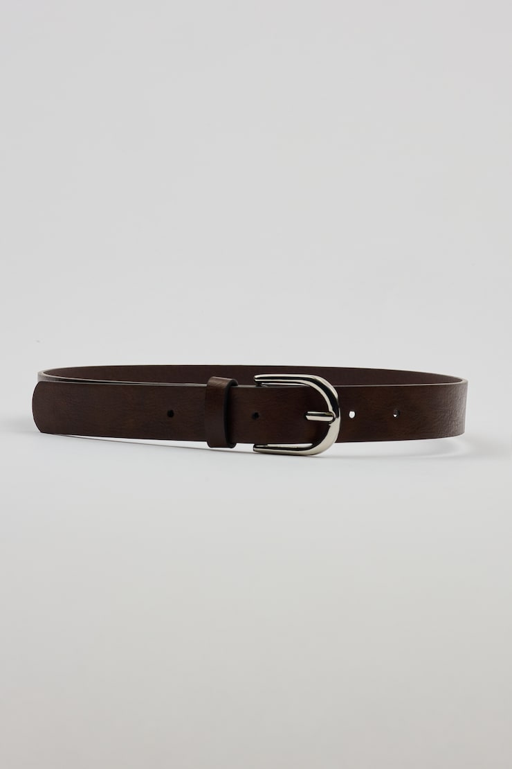 U Buckle Classic Belt, Brown, large