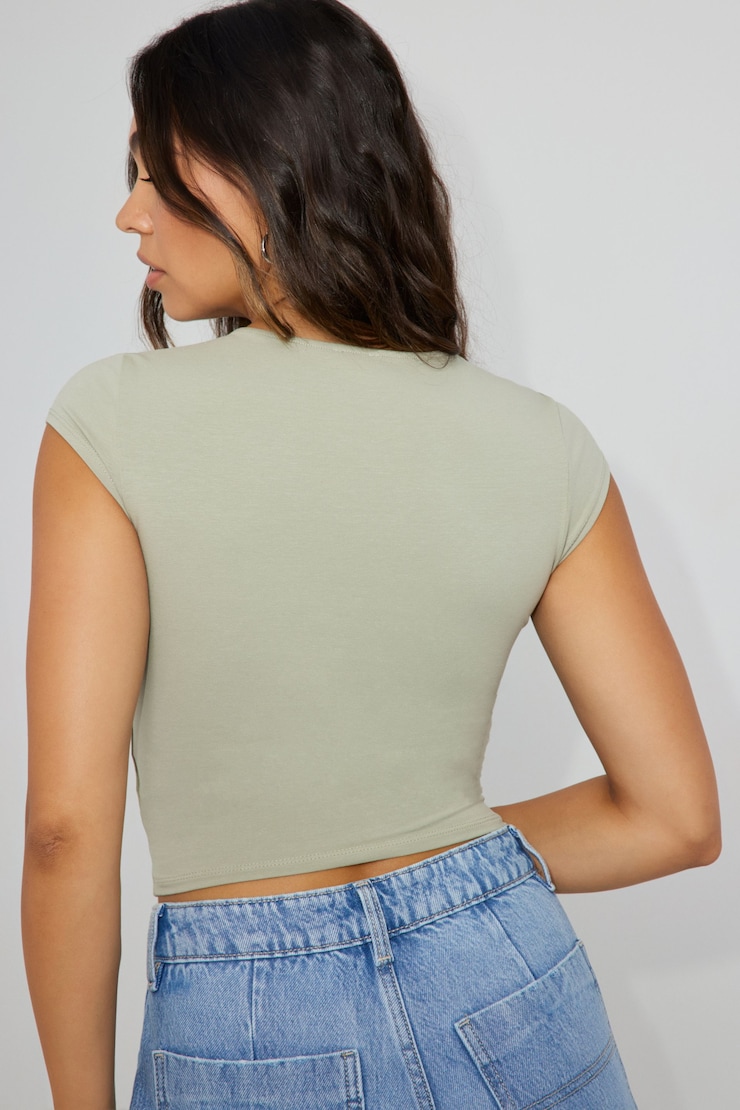 Portia Square Neckline Tee, Seagrass Green, large