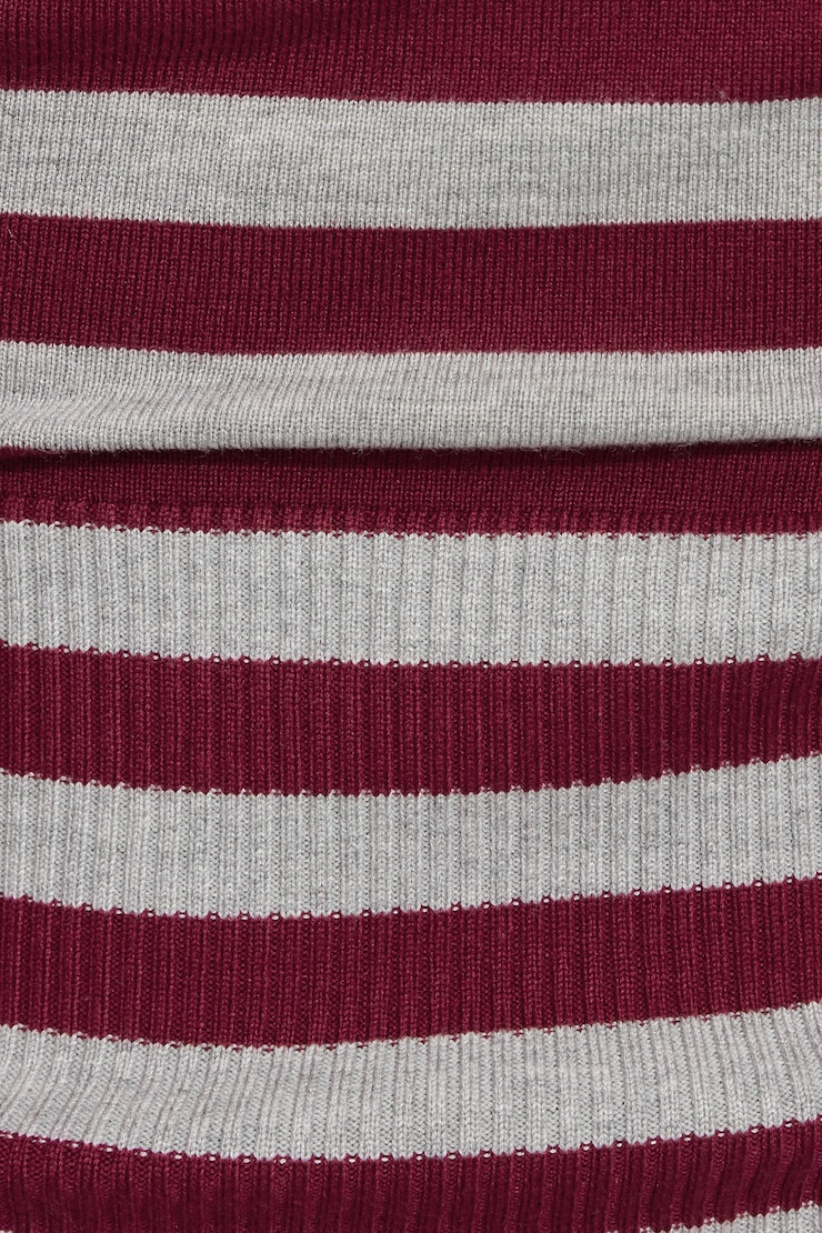 Ryan Fitted Boatneck Sweater, Sour Cherry Burgundy/Spring Grey Mix Stripes, large