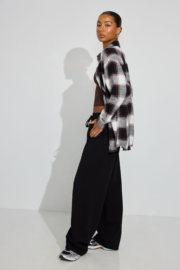 Noah Plaid Button-Up Shirt, French Roast Brown/Black Plaid, large