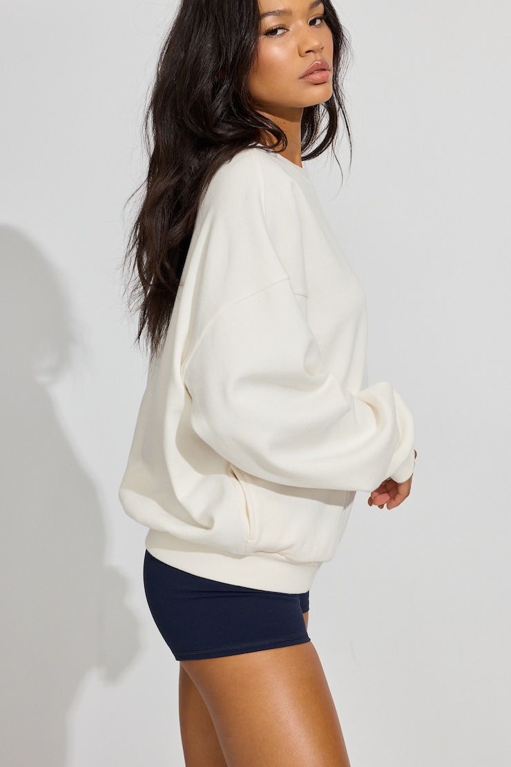 UltraFleece Crewneck Sweatshirt, Snow White, large