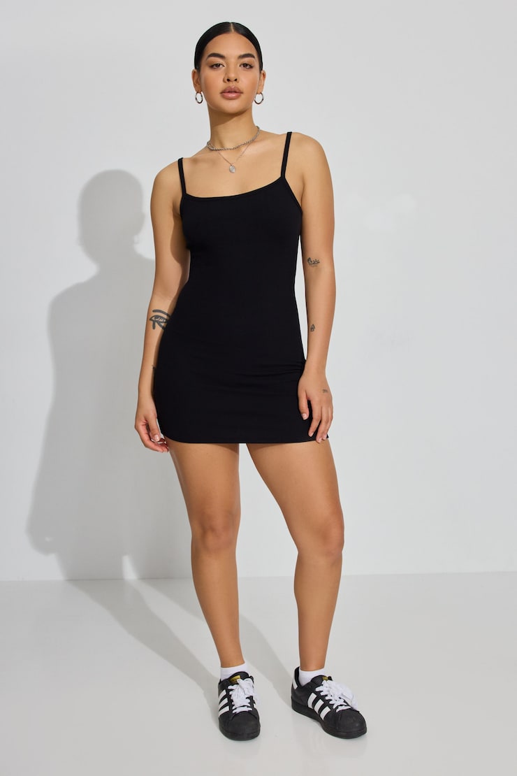 Natalie Low Back Mini Dress BLACK | Garage