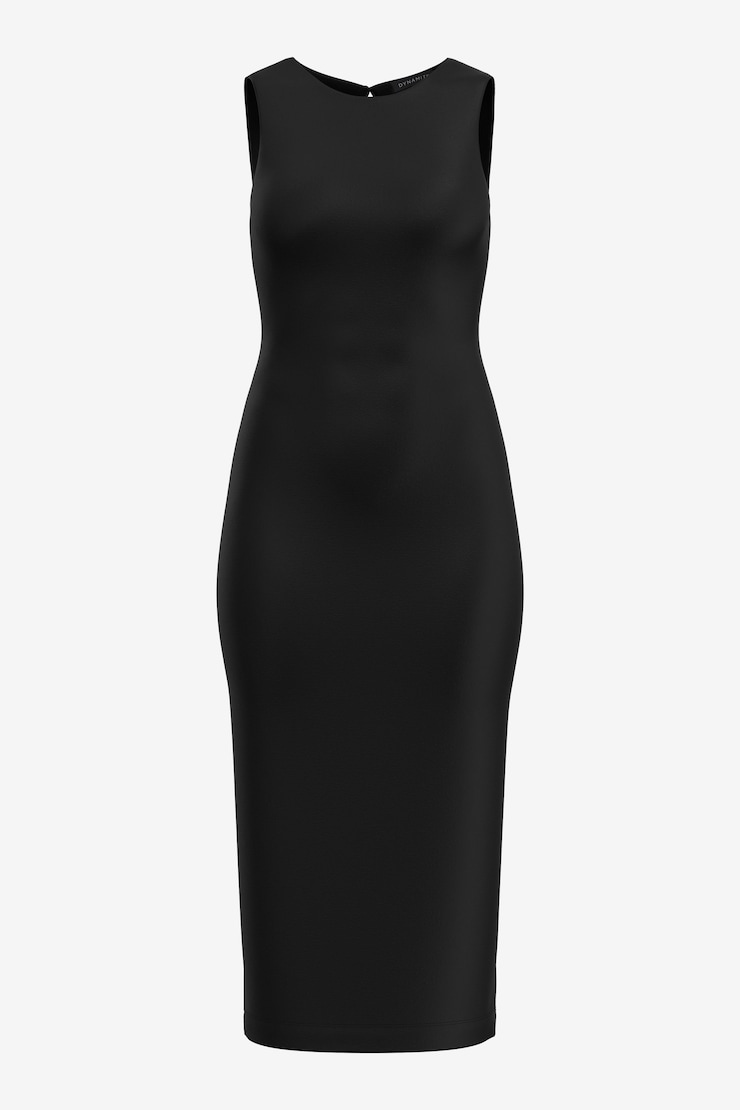 Robe midi sculptante Sabina Noir encre large