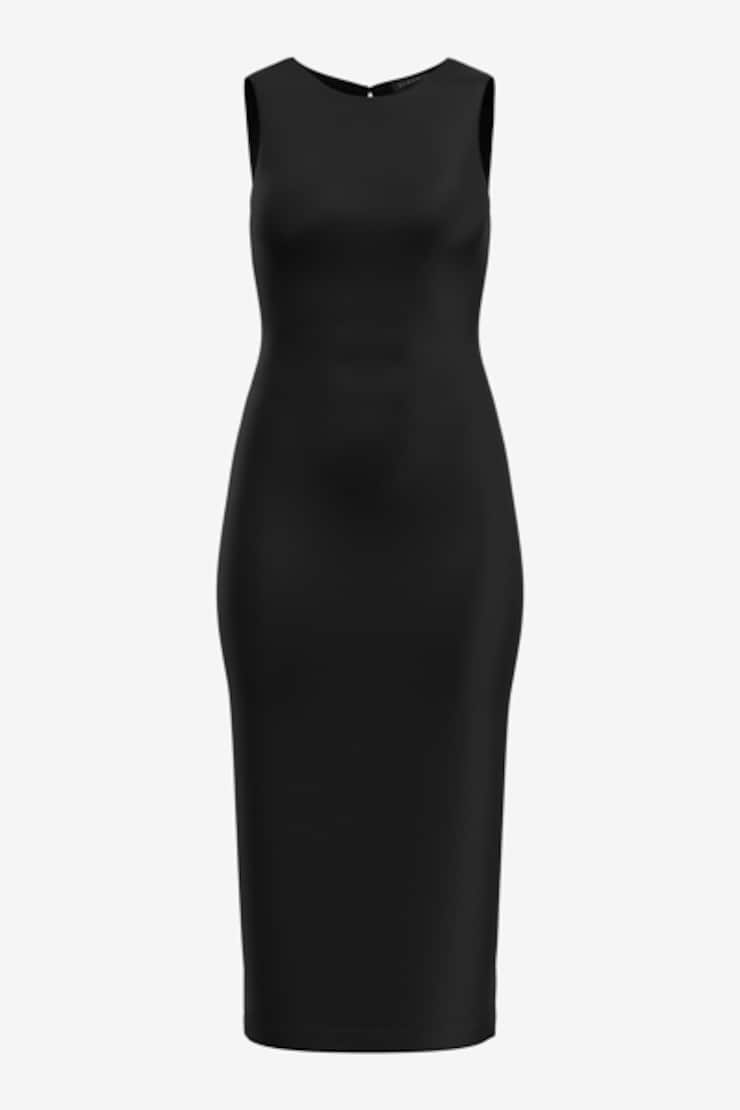 Robe midi sculptante Sabina Noir encre large