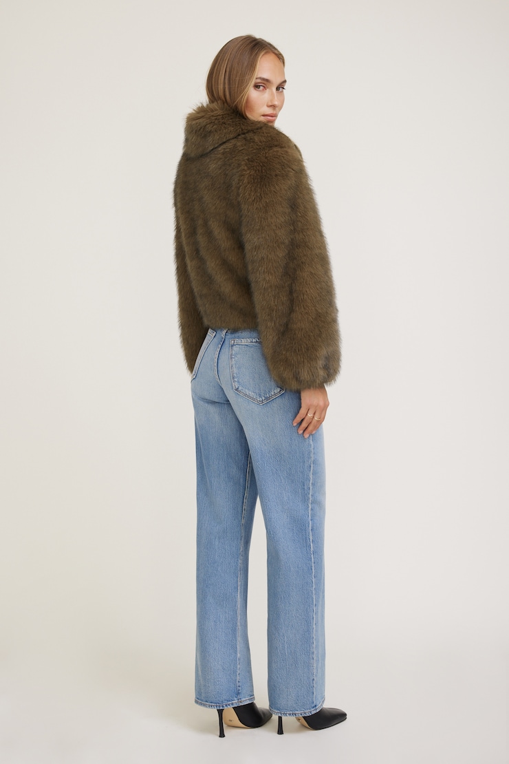 Zipped Faux Fur Jacket