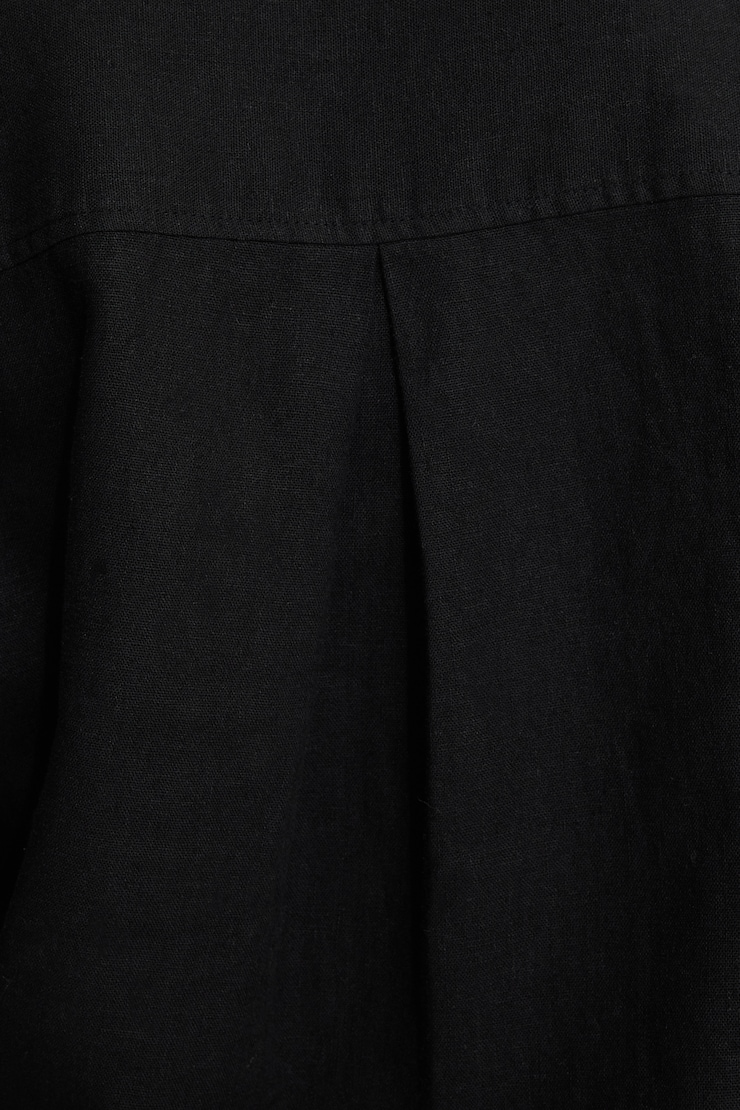 Oversized Linen Shirt Jet Black large