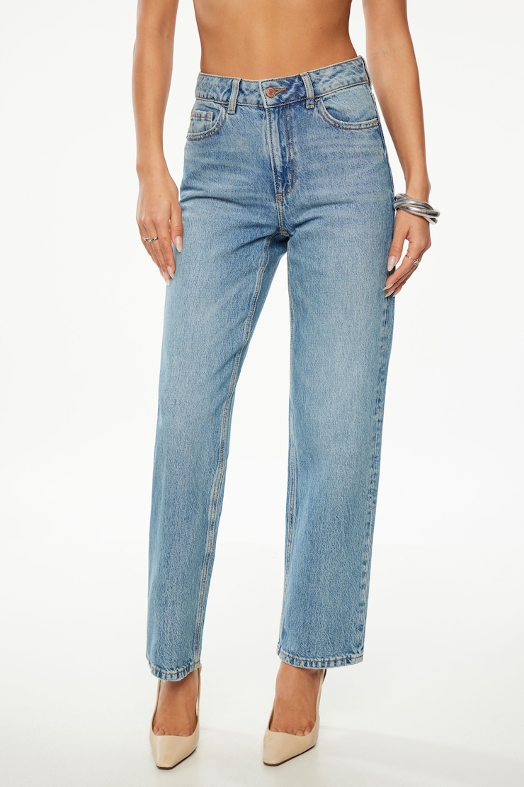 Justina Straight Leg Jeans Medium Indigo/Cliffside large