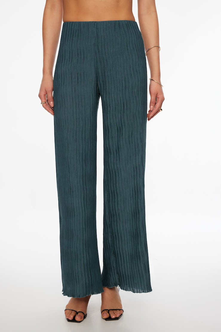 Malika Crinkled Wide Leg Pants Smoked Sky Blue large