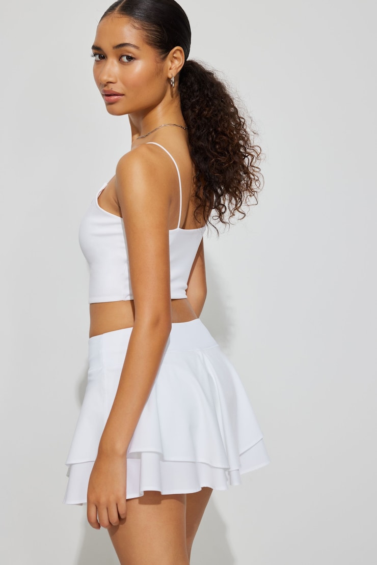 Flare Active Skort, Bright White, large