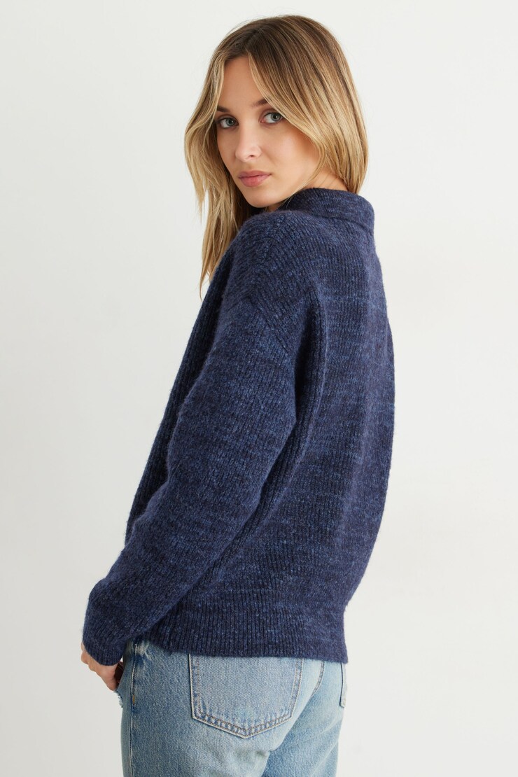 Half Button Sweater Orion Blue large