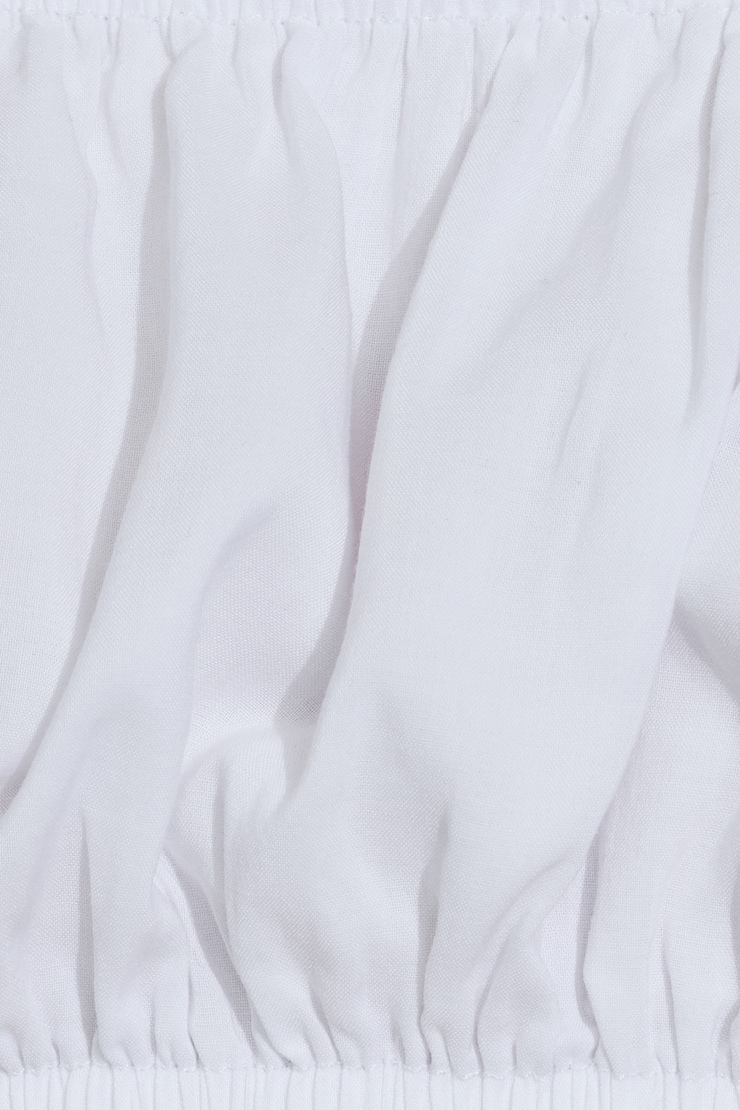 Puff Sleeve Tie Micro Top, Bright White, large