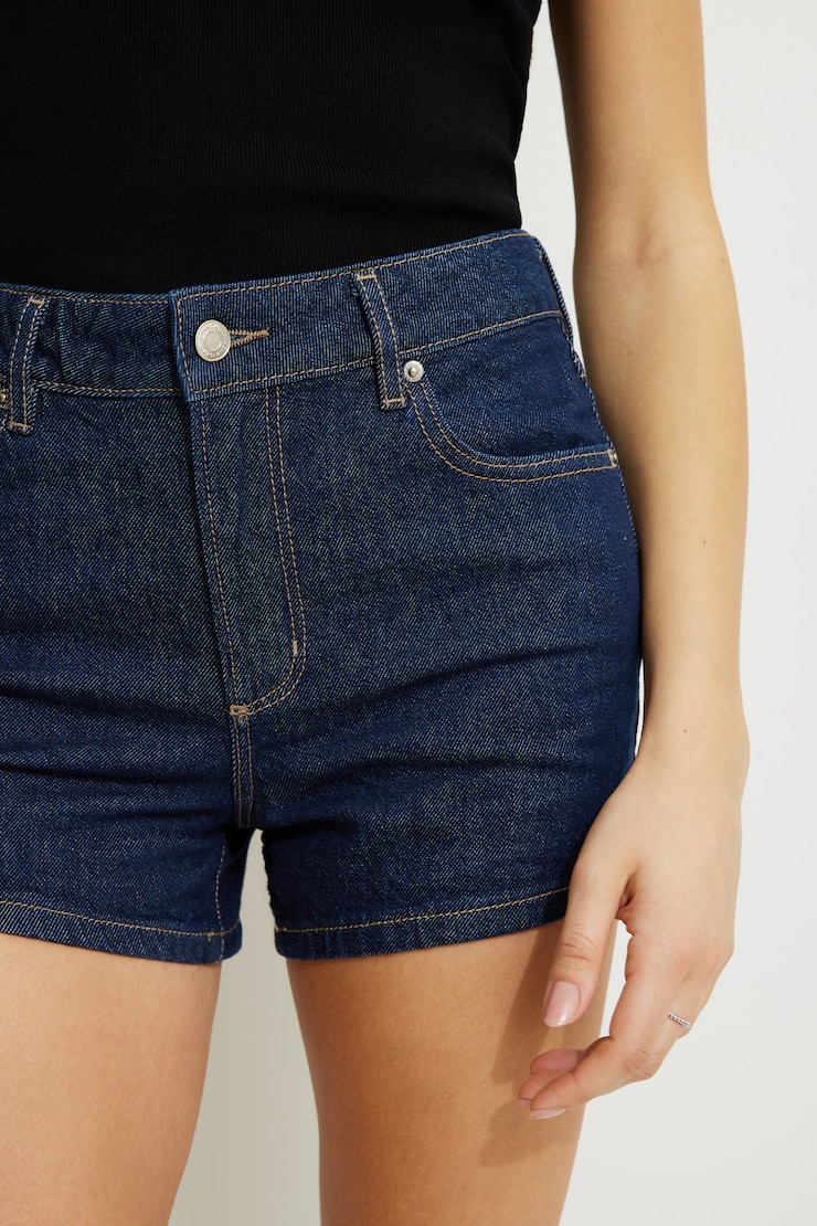 Claudia High Rise Mom Denim Shorts Dark Indigo / Pagosa large