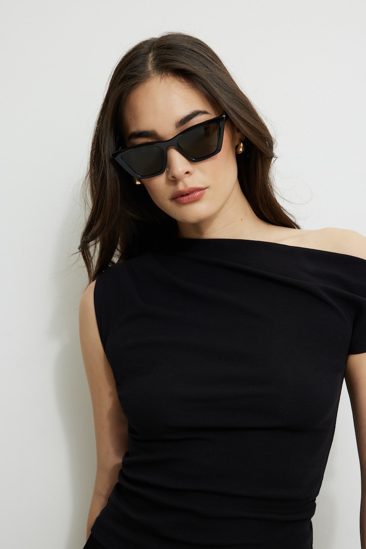 LE SPECS | Velodrome Cat Eye Sunglasses Black large