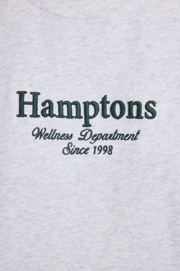 UltraFleece Crewneck Sweatshirt, Spring Grey Mix with "Hamptons" Art, large
