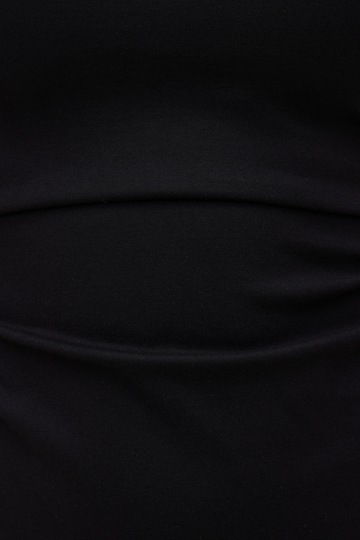 Crewneck Ponte Midi Dress Jet Black large