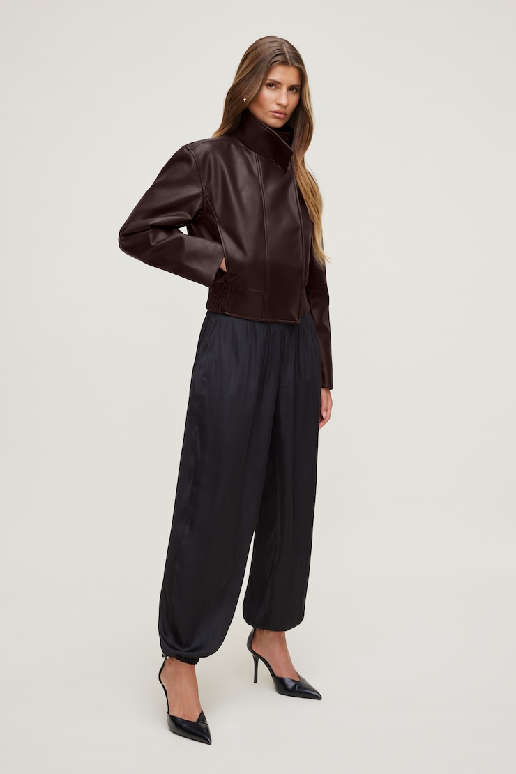 Satin Balloon Pants Jet Black large