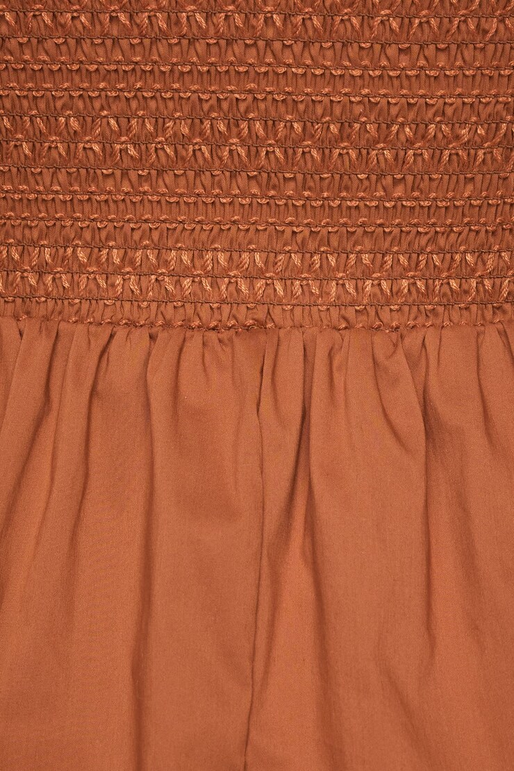 Smocked Flare Mini Dress Arabian Spice Orange large