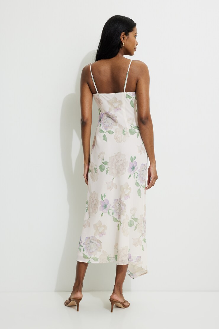 Celeste Asymmetric Maxi Slip Dress Light Pink Floral large