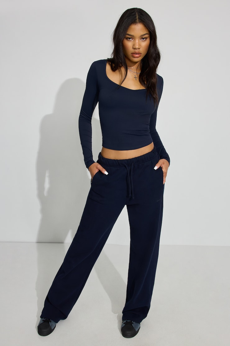 Sleek Long Sleeve T Shirt, Mariana Blue, large