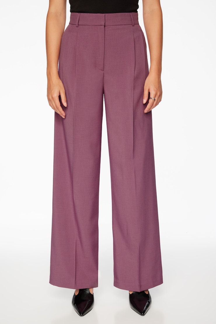 Eversleek | Ellie Pleated Wide Leg Pants Rose Violet Purple large